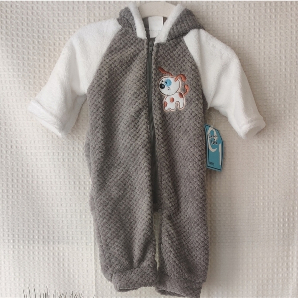 Coney Island Boys Footless Hooded Onesie Sleeper Size 6-9 M